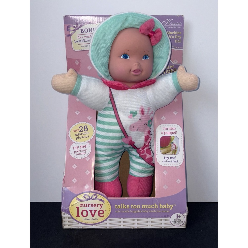 Kingsgate Nursery Love Infant Baby Doll Talks Too Much Baby NEW RARE HTF